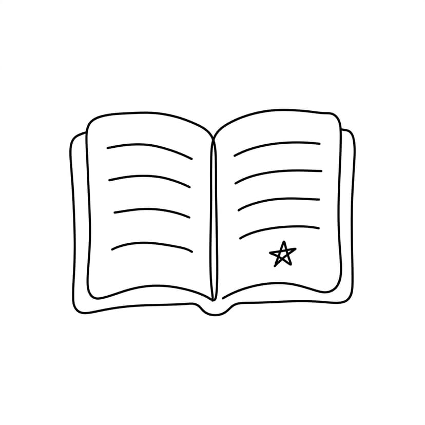 Open book line drawing